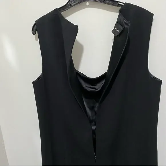 AKRIS Black Dress Size 16 Square Neck Knee Length Stud Embellishments MSRP $2500 - Picture 10 of 13